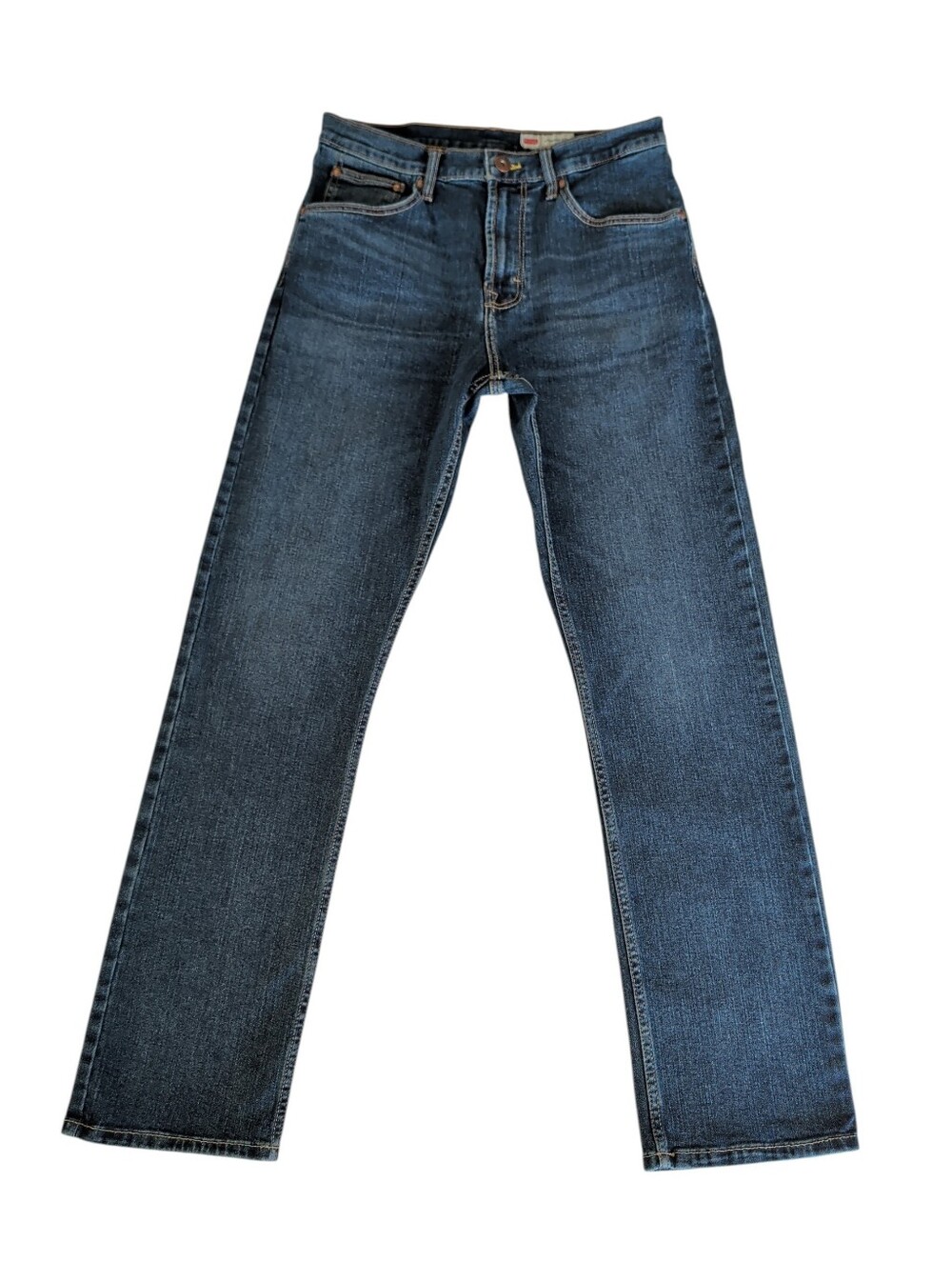 Wrangler Premium Straight Fit Denim Jeans with Flex Movement 30 x 32 Dark Blue